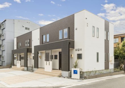 名古屋市名東区の賃貸マンションのモダンなデザインのアパート外観