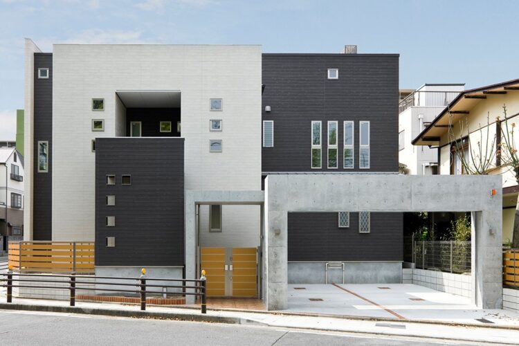 スクエアで構成されたモダンな外観デザイン 名古屋市東区の注文住宅施工事例 名古屋の注文住宅