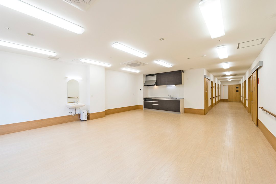 名古屋市中区の介護施設の手洗い場、キッチン付きの食堂