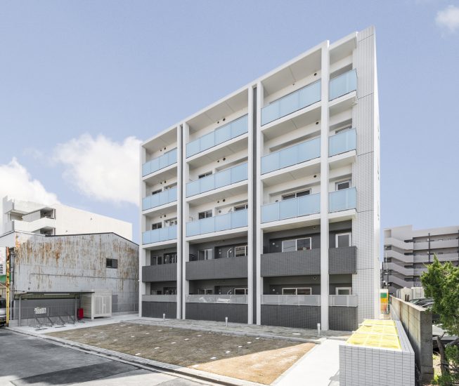 名古屋市中村区の賃貸マンション裏側の駐車場＆駐輪場