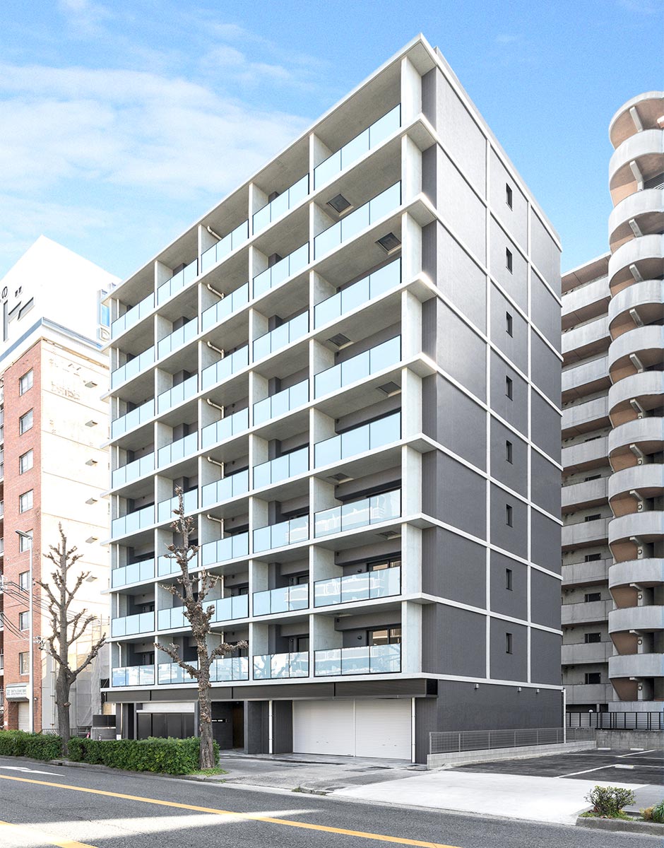 名古屋市中村区のモダンな外観デザインの9階建賃貸マンション