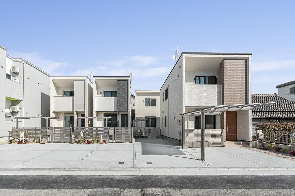 名古屋市西区の駐車場付きモダンなデザインの戸建賃貸住宅４棟