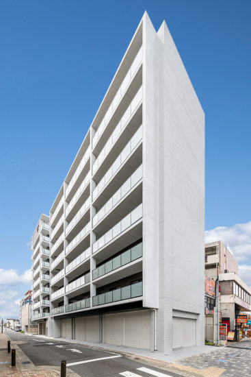 名古屋市昭和区の賃貸併用住宅の店舗側の外観デザイン