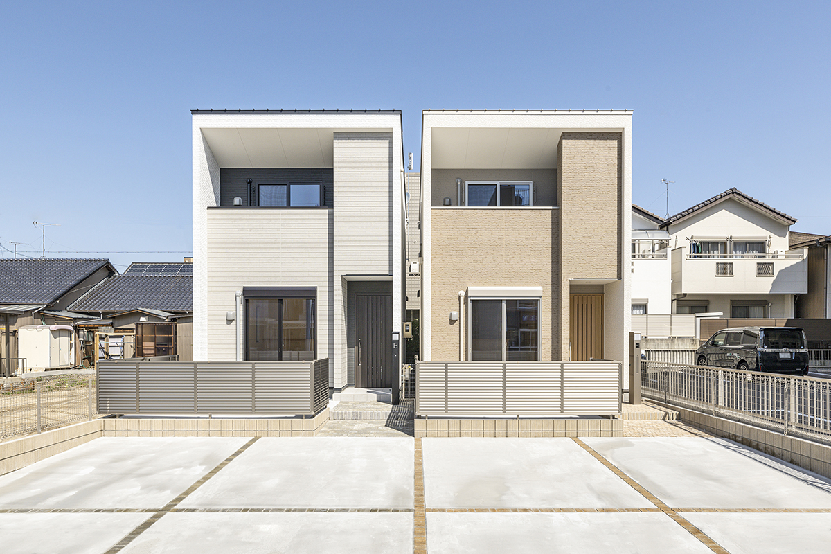 名古屋市瑞穂区の戸建賃貸住宅のナチュラルカラーの外観デザイン