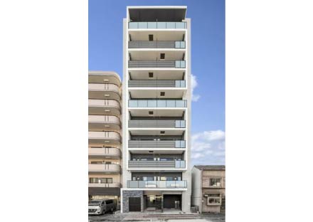 名古屋市中区の約40坪マンション経営・土地活用例：1フロアに1LDK×2戸の全部屋角住戸のエントランス