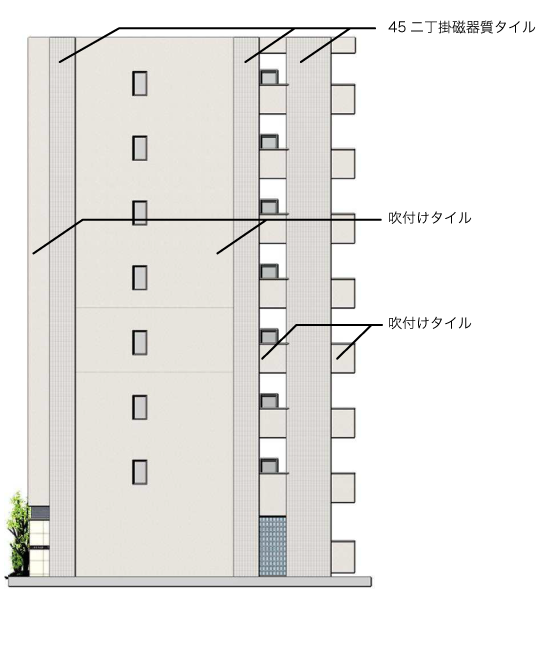 賃貸マンション「レージュ」のサイド塗装